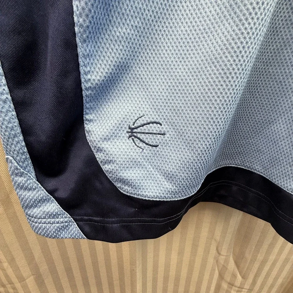 NBA Mens 2XL Basketball Shorts Light Blue Navy Mesh Athletic Colorblock -spot‎